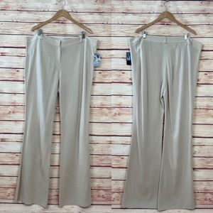 Misook Collection Wide Leg Knit Pants Tan 16 NWT Neutral Professional Office